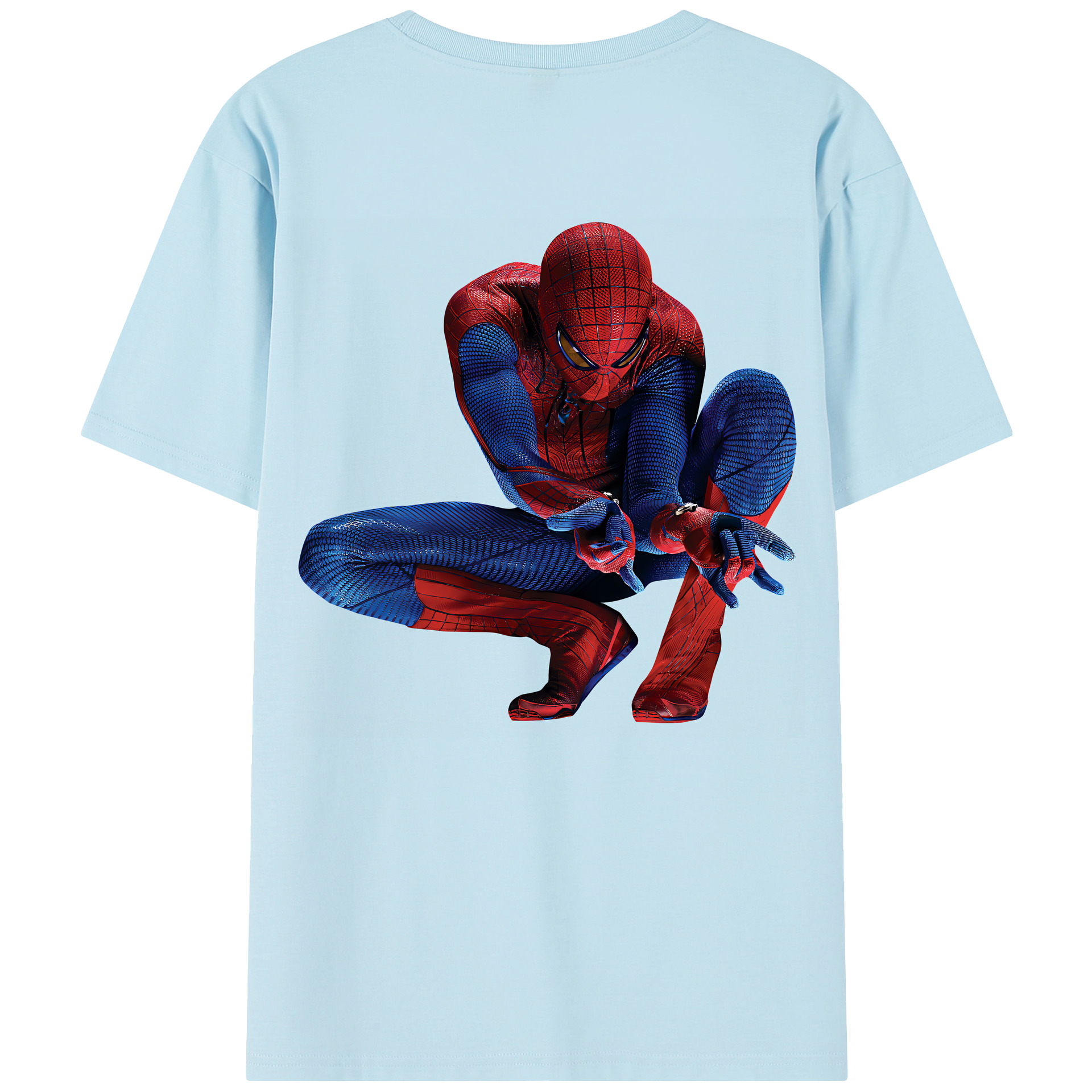 （画像用） Spider Man スパイダーマン 綿100％半袖Tシャツ（背面プリント）